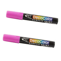Marvy Uchida Chisel-Tip Acrylic Paint Marker - Pink - 2 Pack-Colour: Pink