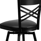Flash Furniture HERCULES Series Black "X" Back Swivel Metal Barstool - Black-2.5'' Thick Foam Padded Seat