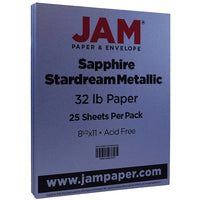 JAM Paper Metallic Paper, 8.5" x 11", 80lb Stardream Sapphire, 100 Pack (173SD8511SAG)-Sapphire blue stardream