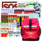 First Aid Central Four Person 72 Hour Emergency Survival Kit - Red Nylon Backpack-4 person, 72 hours