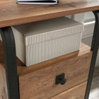 Sauder 47"W Station House Desk - Etched Oak- Textured, powder coated metal frame for added durability and design
