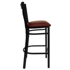 Flash Furniture HERCULES Series Black "X" Back Metal Restaurant Barstool - Burgundy Vinyl Seat-"X" Back Design