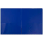 JAM Paper Plastic POP Two Pocket Folders, Deep Blue, 12 Pack (382Ebug)-Deep Blue