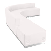 Flash Furniture HERCULES Alon Melrose LeatherSoft Reception Configuration - 5 Pieces - White-Contemporary Reception Set