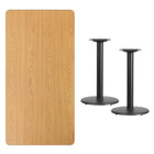 Flash Furniture 30'' x 60'' Rectangular Laminate Table Top, Natural with 18'' Round Table-Height Bases (XUNT3060TR18)-Natural Laminate Top
