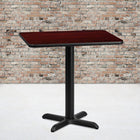 Flash Furniture 24'' x 30'' Rectangular Laminate Table Top, Mahogany with 22'' x 22'' Table-Height Base (XUMA2430T2222)-Top Size: 24"W x 30"L