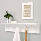 Kian 24" x 4" x 5.25" Wall Shelf, 5 Pegs, White (FN00382-9INT)-Five hooks for easy hanging: sturdy hooks allow you to hang your keys, lanyards, bags, scarves, purse, umbrellas, hats and other essentials. no struggle to find your essentials, they are easy to reach as you head out the door