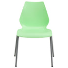 Flash Furniture HERCULES Series Stack Chair with Lumbar Support & Silver Frame - Green - 5 Pack-Set of 5 Multipurpose Stack Chairs