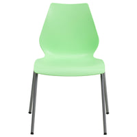 Flash Furniture HERCULES Series Stack Chair with Lumbar Support & Silver Frame - Green - 5 Pack-Set of 5 Multipurpose Stack Chairs