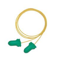 Disposable Foam Ear Plugs - Corded - 100 Pack-These earplugs feature a contoured T-shape and expand easily