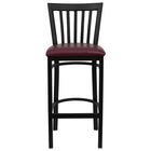 Flash Furniture HERCULES Series Black School House Back Metal Restaurant Barstool - Burgundy Vinyl Seat-Metal Barstool