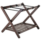 Winsome Wood Remy Luggage Rack with Shelf, Cappuccino (40436)-Constructed of Solid Wood