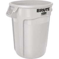Round Brute Containers, Vented, White, Gal 44-Brute container, Vented