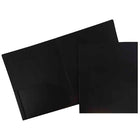 JAM Paper Plastic Heavy Duty Two Pocket Folders, Black, 108 Pack (57406B)-Black