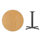 Flash Furniture 36" Round Natural Laminate Table Top with 30" x 30" Table Height Base-Natural Laminate Top