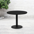 Flash Furniture 42'' Round Laminate Table Top, Black with 24'' Round Table-Height Base (XURD42BKTR24)-Top Size: 42"W x 42"D