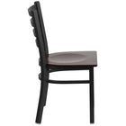 Flash Furniture HERCULES Series Black Ladder Back Metal Restaurant Chair - Walnut Wood Seat-Ladder Back Design