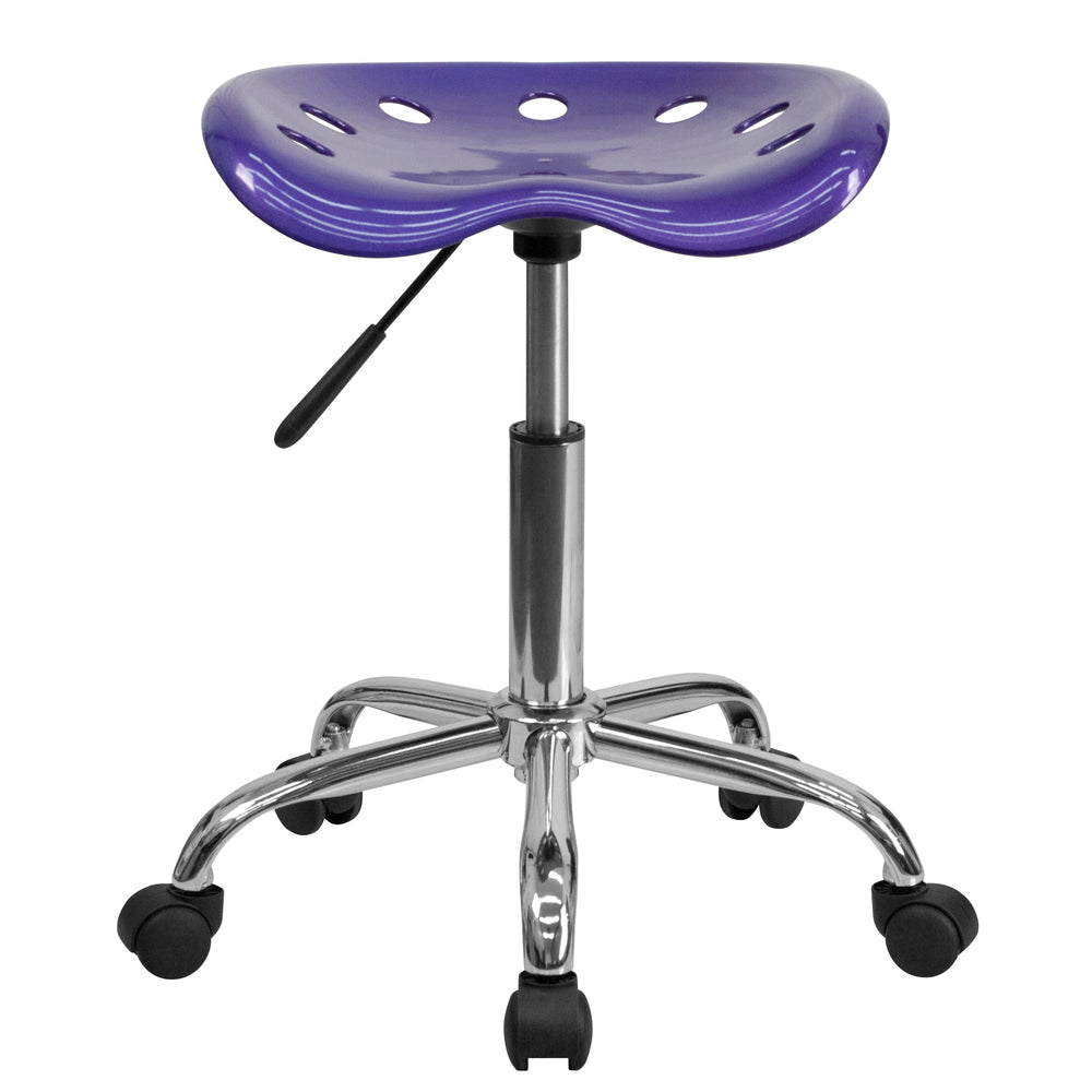 Flash Furniture Vibrant Violet Tractor Seat & Chrome Stool