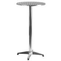 Flash Furniture 23.25" Round Aluminum Indoor-Outdoor Folding Bar Height Table with Base-Round Bar Table