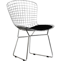 Nicer Furniture Bertoia Style Wire Side Chair - Black - 2 Pack-Dining Chair