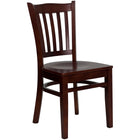 Flash Furniture HERCULES Series Vertical Slat Back Mahogany Wood Restaurant Chair-800 lb. Weight Capacity