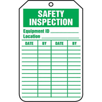 Equipment Status and Inspection Safety Tags, Safety Inspection, SAU718, 25 Pack-Language - English