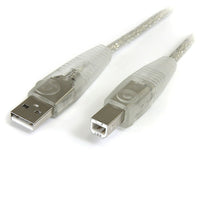 StarTech Transparent USB 2.0 Cable, A to B, 15 Ft.-StarTech cables are constructed of top-quality components and are backed by a lifetime guarantee
