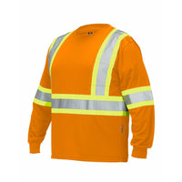 Forcefield Long Sleeve Safety Tee - Orange - Large-100% polyester fabric