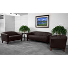 Flash Furniture HERCULES Imperial Series Reception Set - Brown LeatherSoft-Brown LeatherSoft Upholstery