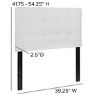 Flash Furniture Bedford Tufted Upholstered Twin Size Headboard - White Fabric-Box Stitch Design