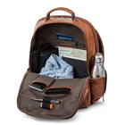 Bugatti 15" Synthetic Leather Backpack with Canvas Trim, Cognac-Cognac, Faux leather