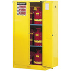 Justrite Sure-Grip Ex Flammable Storage Cabinets, 2 Doors, Self-Closing, 34" x 34" x 65"-Double wall welded 18-gauge steel construction with 1 1/2" of insulating air space