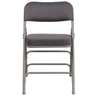 Flash Furniture HERCULES Premium Curved Triple Braced & Double Hinged Fabric Metal Folding Chair - Grey-Padded Metal Folding Chair