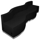 Flash Furniture HERCULES Alon Series Black LeatherSoft Reception Configuration - 4 Piece-Modernize Your Business Office or Entry Way