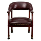Flash Furniture Oxblood Vinyl Luxurious Conference Chair with Accent Nail Trim & Casters-Captain's Chair
