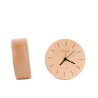 Decent Living Wooden Desktop Clock - Solid Beech - Line Face - D120-Hand-sanded and waxed with natural oils
