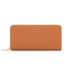 Champs RFID Zip-Around Wallet -  Tan-Secure 3-way zipper closure