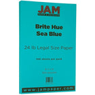 JAM Paper Bright Colour Legal Paper, 8.5 x 14, 24lb Brite Hue Sea Blue Recycled, 100 Pack (16728245)-Dimensions: 8.5"W x 14"L