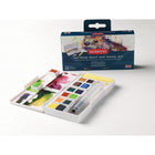 Derwent Inktense Paint Pan Travel Set - 12 Pack-Portable - ideal for travel with everything needed to paint on the go