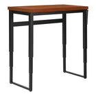 Monarch Specialties 7676 48" Computer Desk - Cherry/Adj.Height/ Black Metal-Thick panel table top construction for a rich, wood look in the office space of your small home, apartment or condo