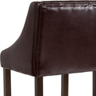 Flash Furniture Carmel Series 30" High Transitional Tufted Walnut Barstool with Accent Nail Trim - Brown LeatherSoft - 2 Pack-Footrest provides better sitting experience