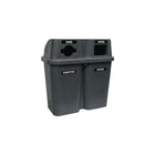 Techstar Plastics Bulls eye Recycling Container Double, 60 Gallons, Grey (565-GRANITE GREY)-Capacity - 60 US gal./2 x 114L
