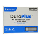 DuraPlus UltraSoft Jumbo 2-Ply Bath Tissue - White - 8 Pack-The product has a dimension of 600' 