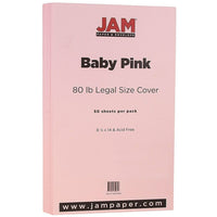 JAM Paper Matte Legal Cardstock, 8.5 x 14, 80lb Baby Pink, 50/Pack (76329459)-Colour: Baby Pink