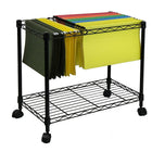 Oceanstar 1MRC1491 Portable 1-Tier Metal Rolling File Cart, Black-Perfectly accommodates letter size and legal size file folders on the top frame (folders not included)