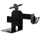 CTA Digital Single VESA Compatible Plate POS Station with Printer Stand, Magnetic Scanner and Card Reader Holder - Black-Heavy-duty steel stand with a reserved space for a printer