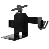 CTA Digital Single VESA Compatible Plate POS Station with Printer Stand, Magnetic Scanner and Card Reader Holder - Black-Heavy-duty steel stand with a reserved space for a printer