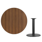 Flash Furniture 42" Round Walnut Laminate Table Top with 24" Round Table Height Base-Walnut Laminate Top