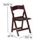 Flash Furniture HERCULES Series Resin Folding Chair with Black Vinyl Padded Seat - Red Mahogany-CA117 Fire Retardant Foam