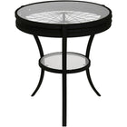 Monarch Specialties 2140 Accent Table - 22"Dia/Black With Tempered Glass-Sophisticated black hammered finish